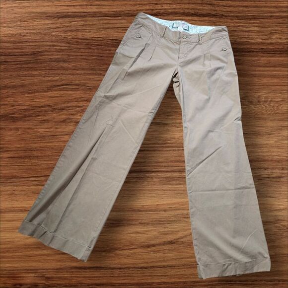 Old Navy Vintage Tan Lowest Rise Wide Leg Trousers - Picture 1 of 5